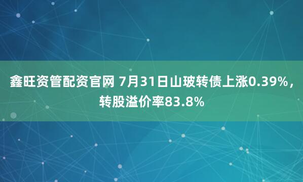 鑫旺资管配资官网 7月31日山玻转债上涨0.39%，转股溢价率83.8%